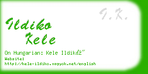 ildiko kele business card